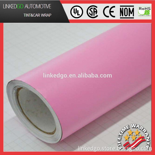 1.52*30M car wrap vinyl rolls removable self adhesive vinyl rolls Pink matte vinyl wrap